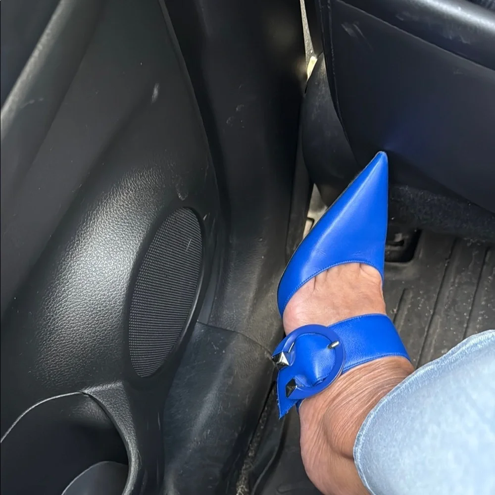 Jimmy Choo Vibrant Blue Pointed Toe Heels